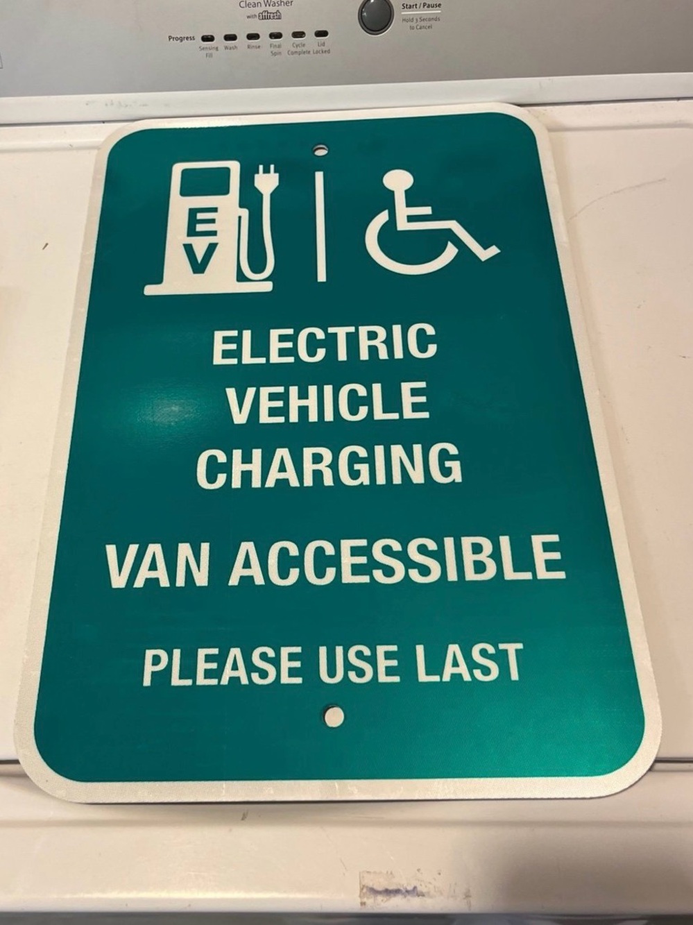 Electric Vehicle Charging Van Accessible Sign - commercial grade aluminum